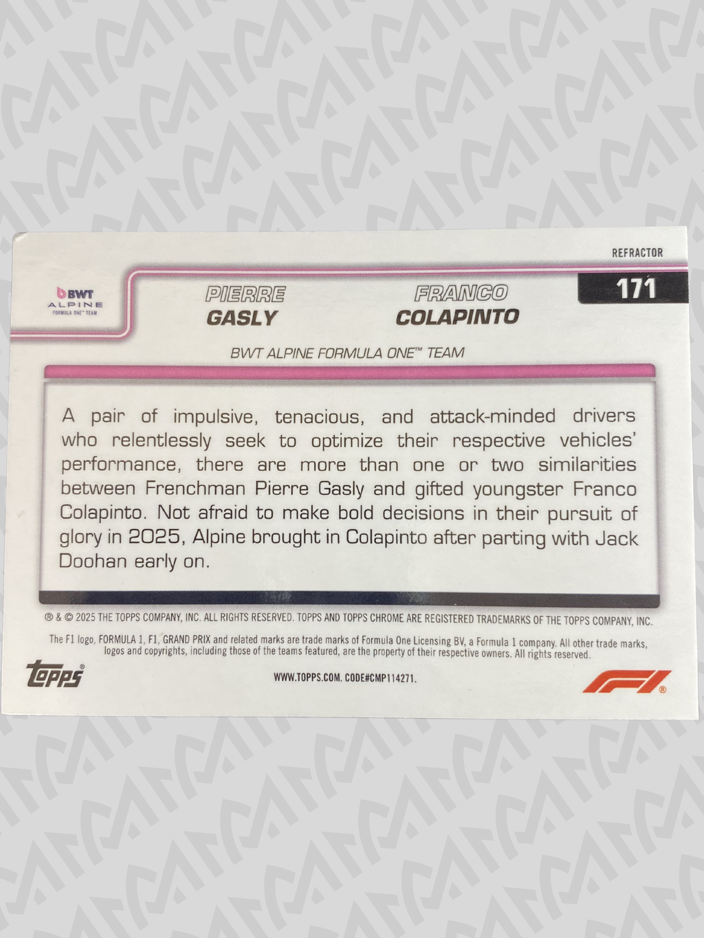 Pierre Gasly & Franco Colapinto - Duo Refractor Alpine