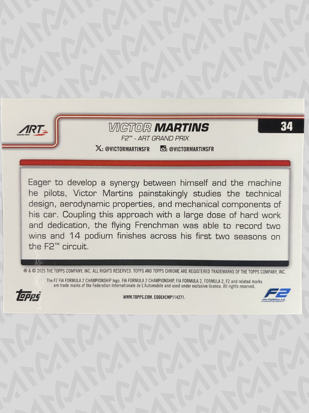 Topps Chrome F2 Victor Martins - Base Card