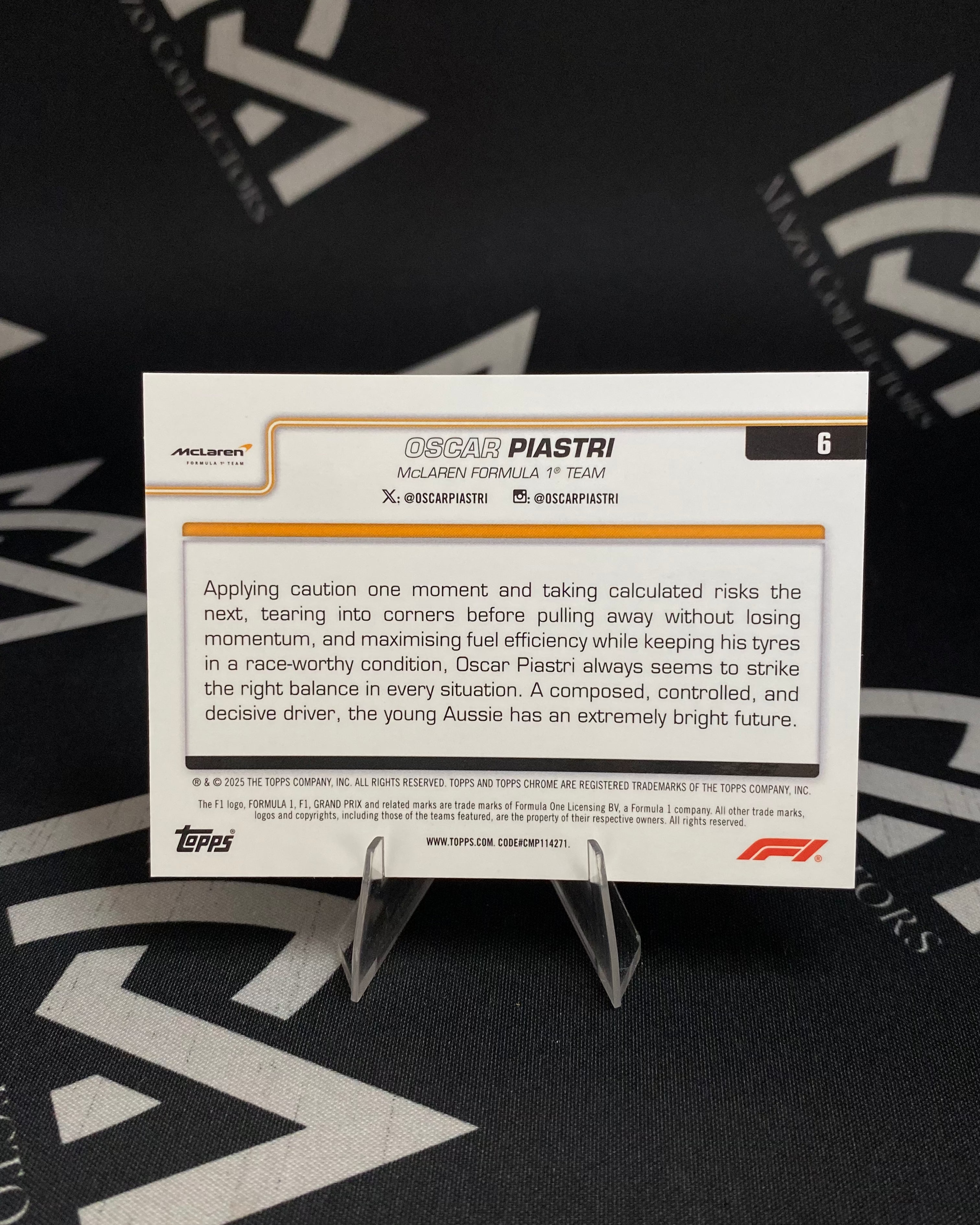Oscar Piastri - McLaren F1 Team - Topps Chrome F1