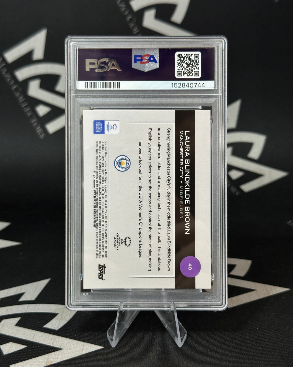 Laura Blindkilde Brown RC - Inferno 02/35 PSA 9 – Topps Chrome UWCL 2024-25