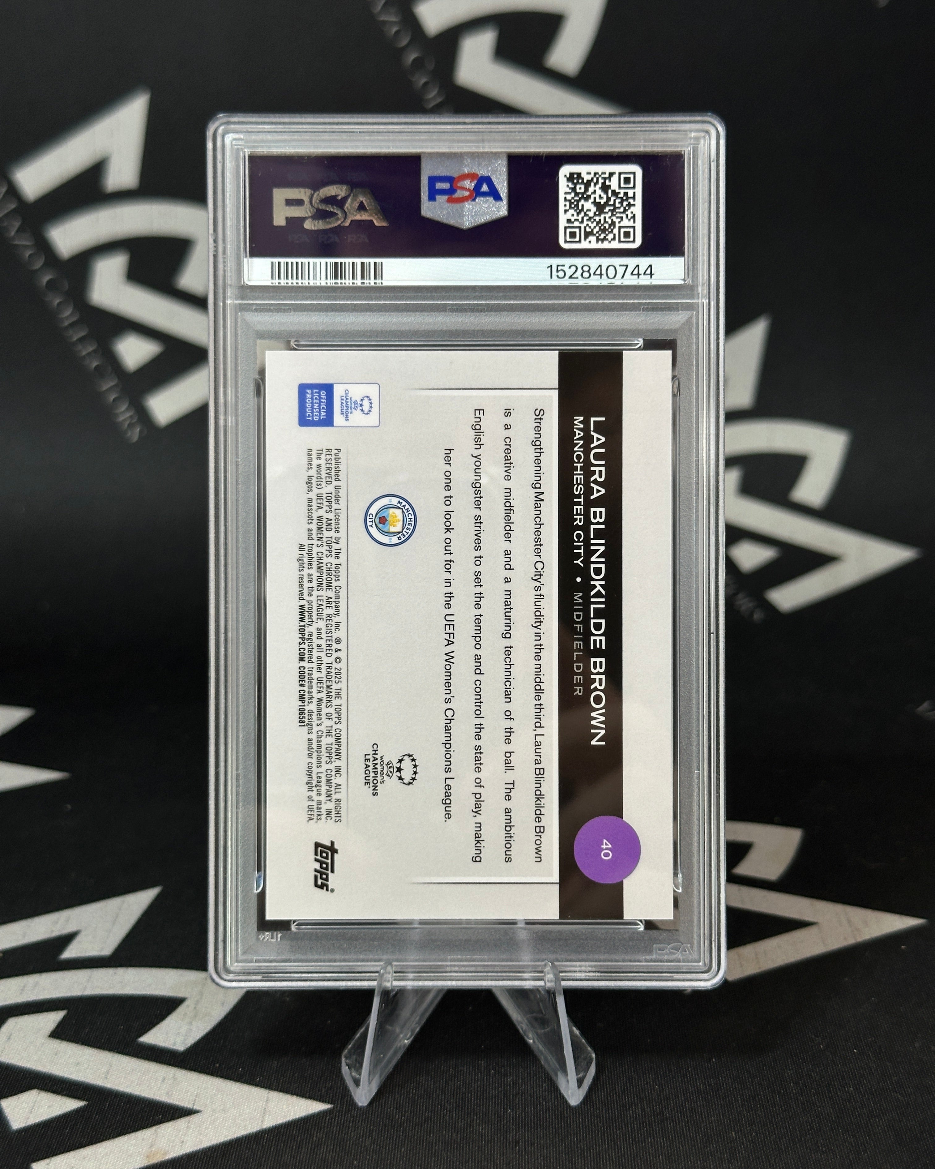 Laura Blindkilde Brown RC - Inferno 02/35 PSA 9 – Topps Chrome UWCL 2024-25