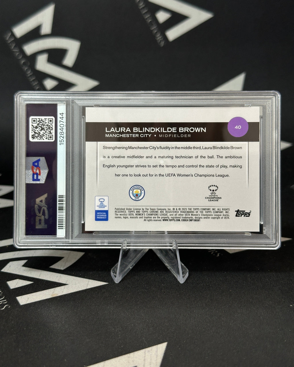 Laura Blindkilde Brown RC - Inferno 02/35 PSA 9 – Topps Chrome UWCL 2024-25