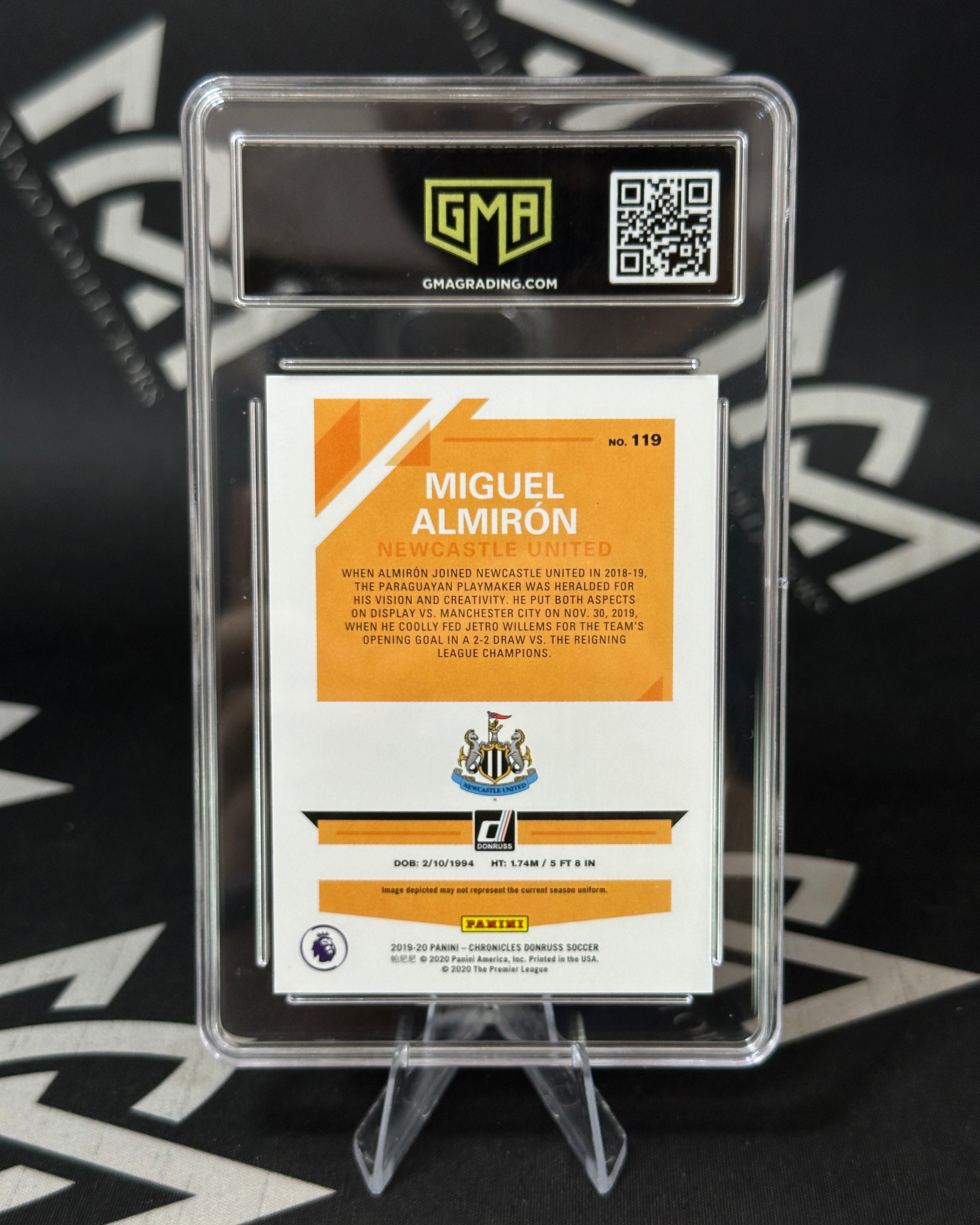 Miguel Almirón – Red Laser Press Proof 21/99 GMA 9 – Panini Donruss Chronicles 2019
