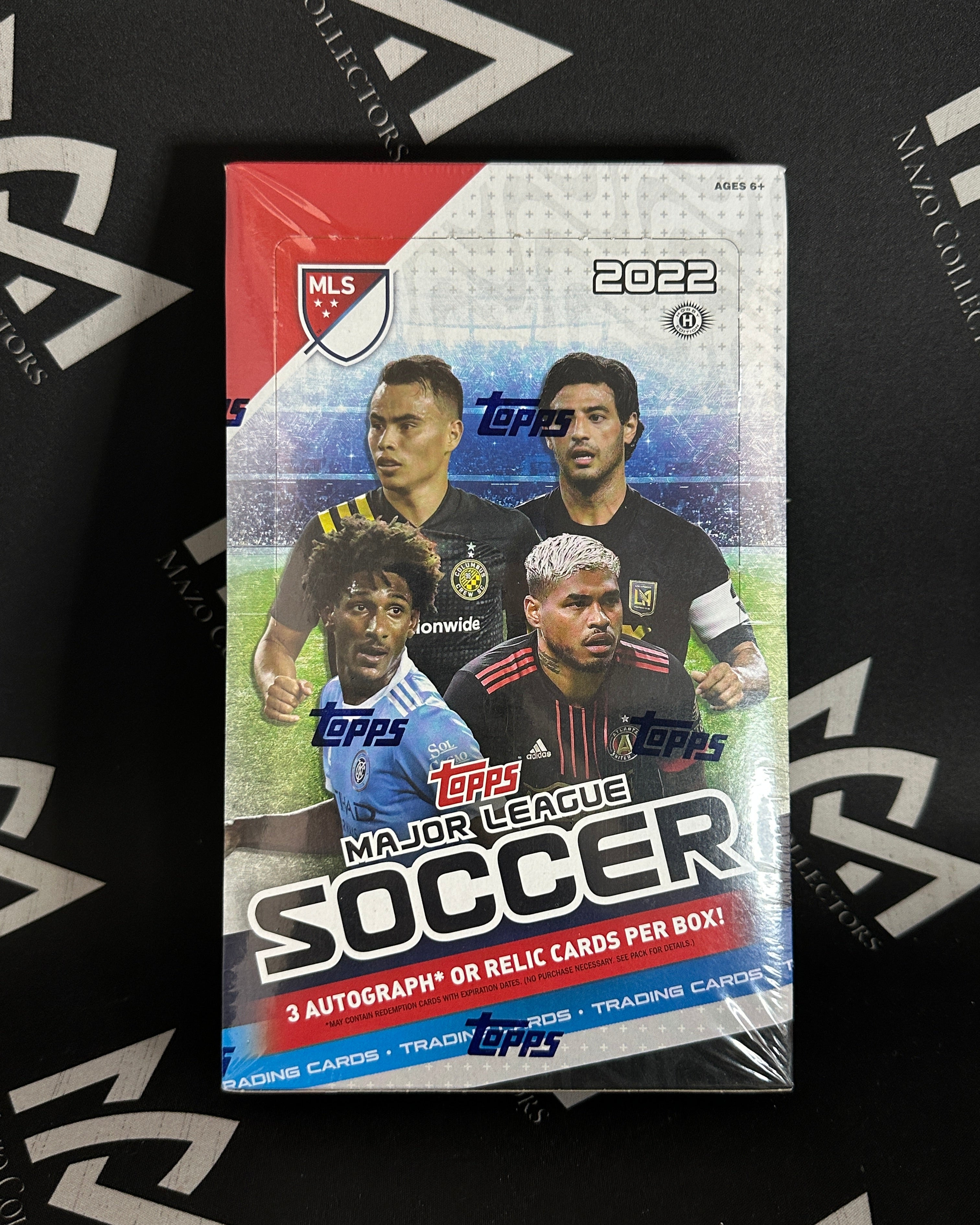 2022 Topps Major League Soccer MLS Hobby Box – 24 Sobres – 3 Autógrafos o Reliquias – Caja Sellada