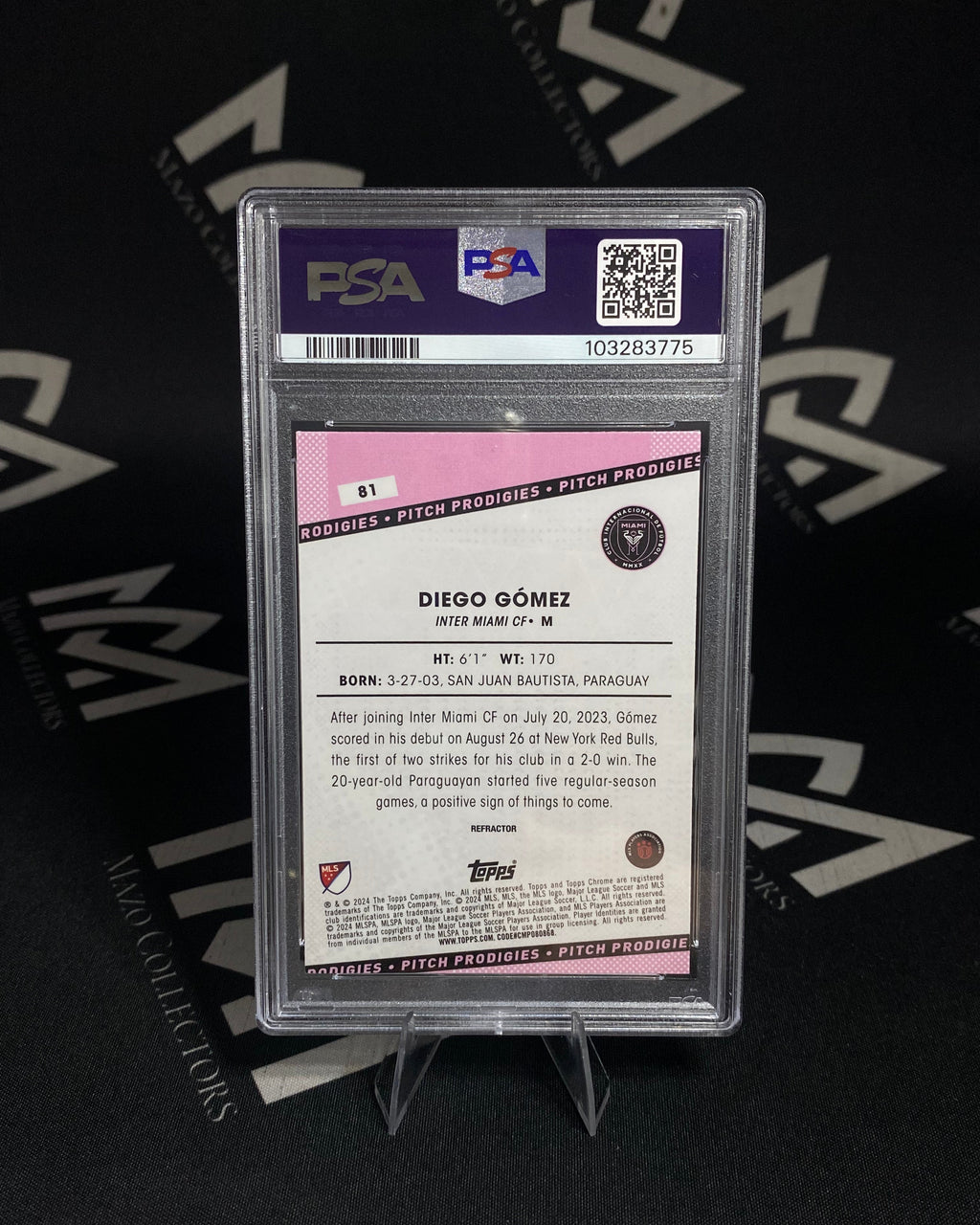 Diego Gómez - Refractor Rookie PSA 9 - Topps Chrome MLS 2024