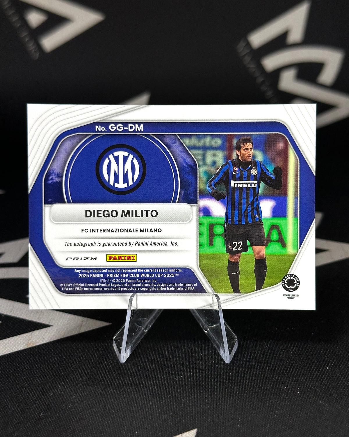 Diego Milito – Global Graphs Autógrafo – Panini Prizm 2025