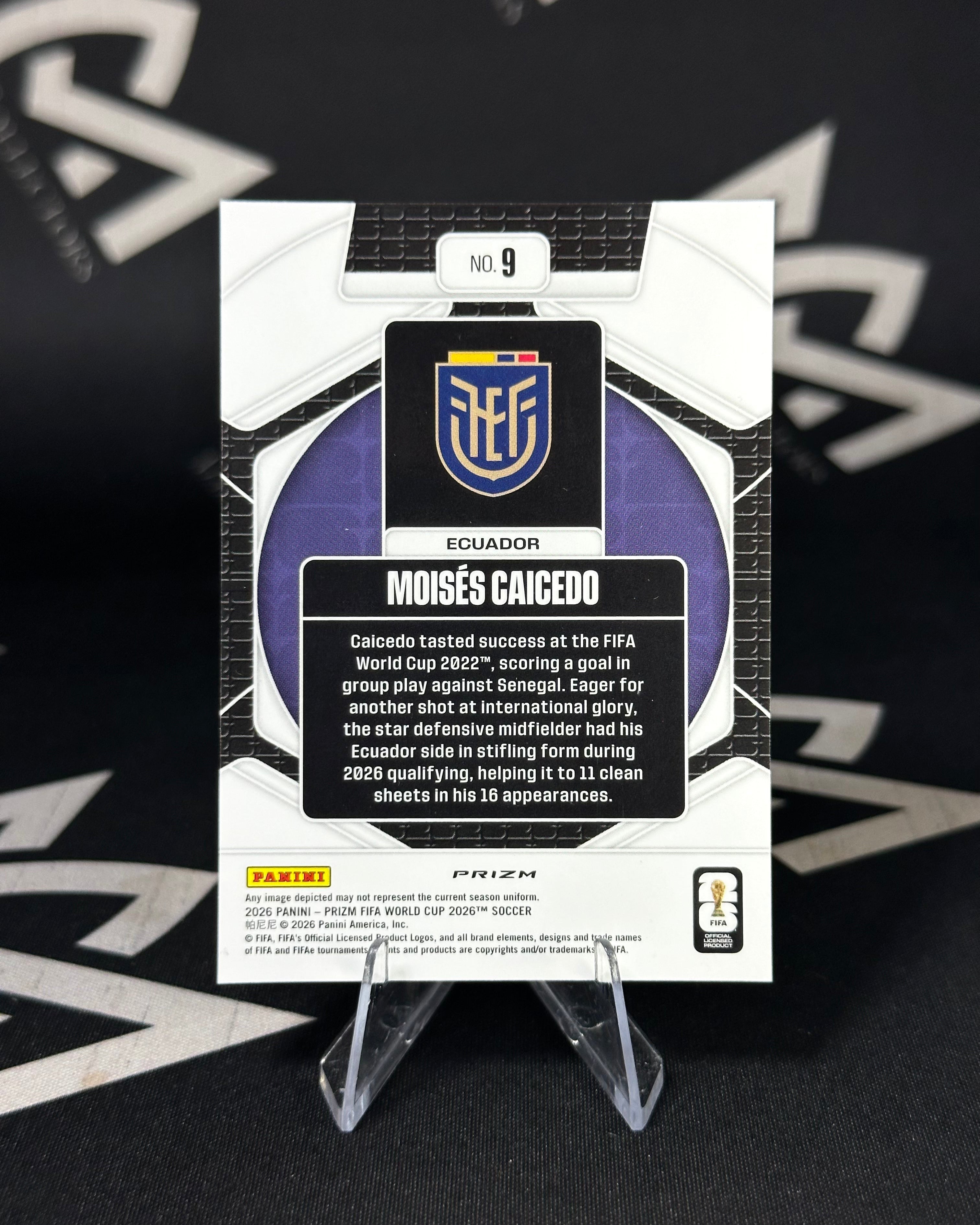 Moisés Caicedo – Trophy Hunter – Panini Prizm FIFA World Cup 2026