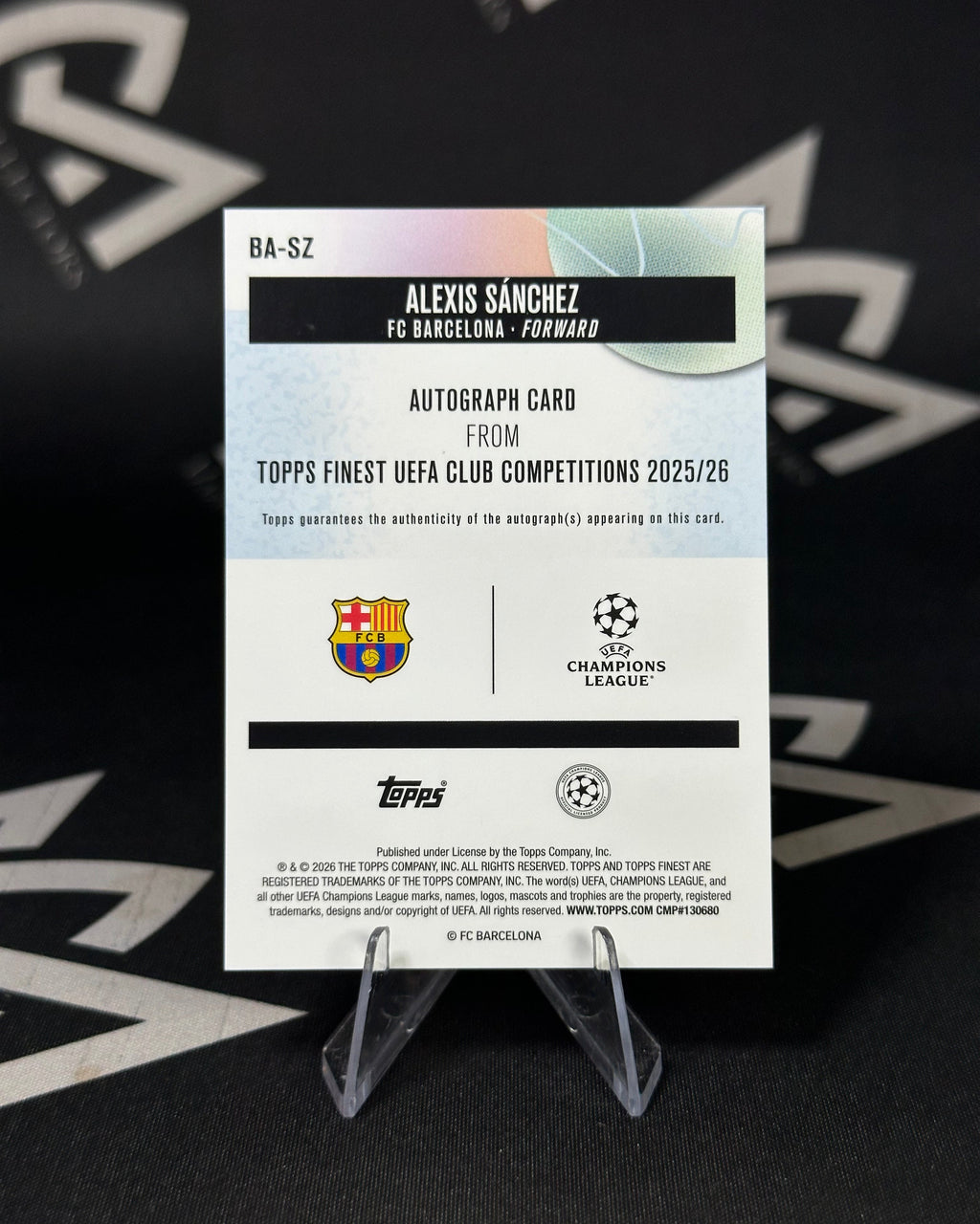 Alexis Sánchez – Autógrafo Numerado 200/250 – Topps Finest UEFA Club Competitions 2025/26