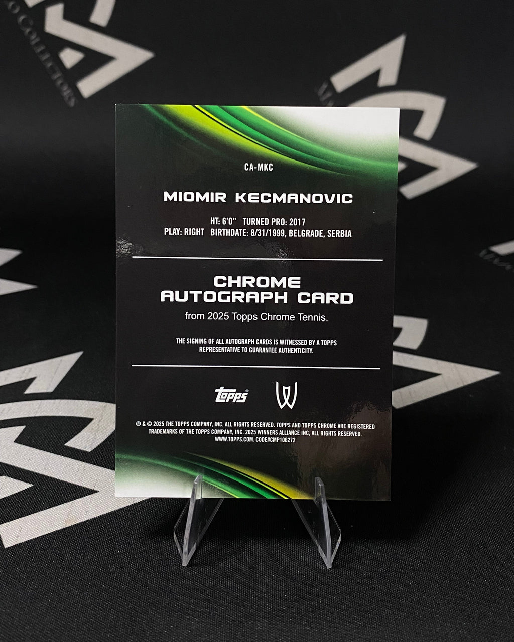 Miomir Kecmanovic - Autógrafo Refractor - Topps Chrome Tennis 2025