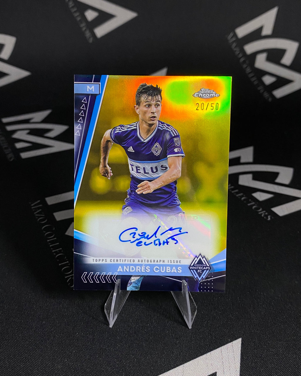 Andrés Cubas Gold Refractor Auto 20/50 - Topps Chrome MLS 2024