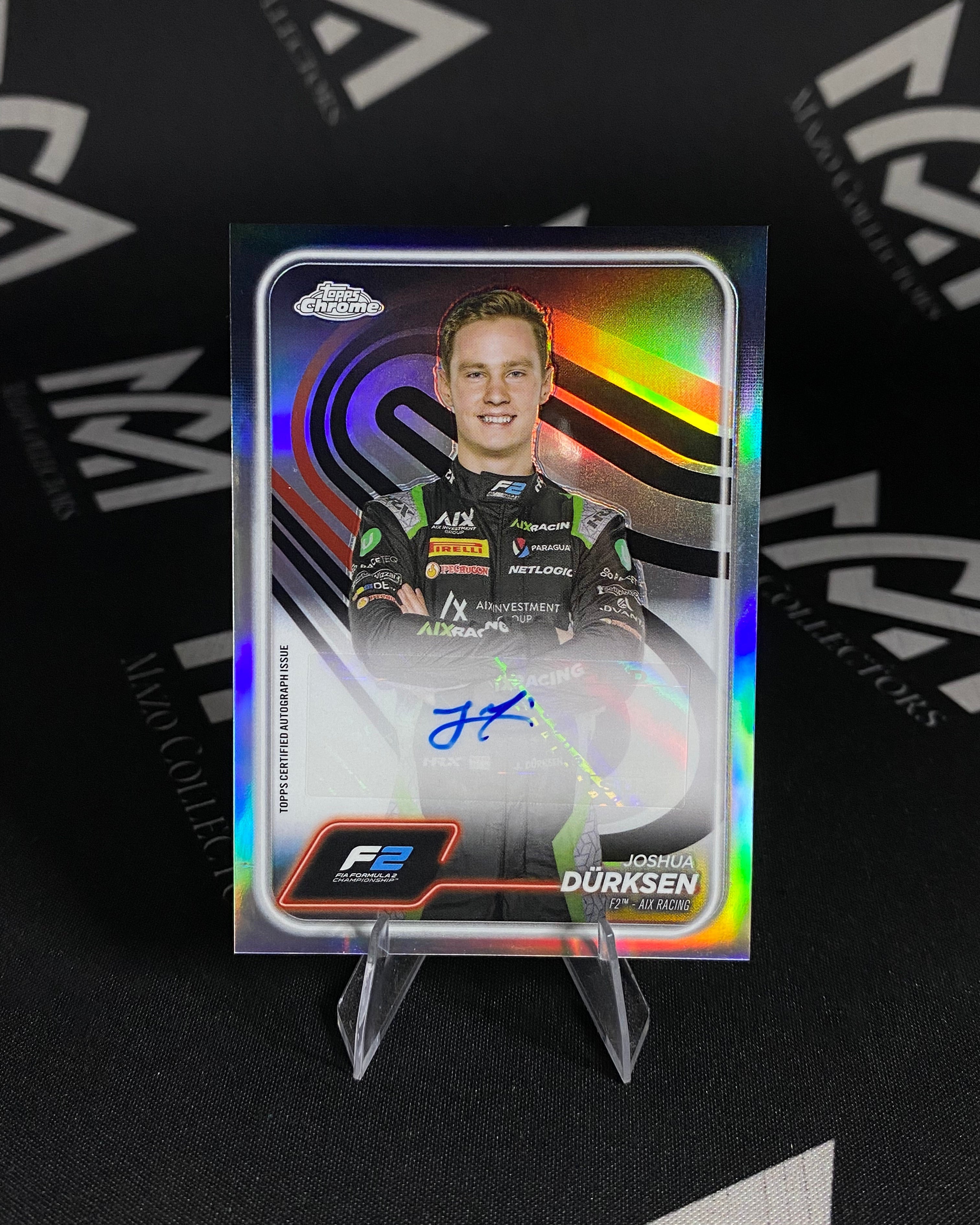 Joshua Dürksen 2024 Topps Chrome Formula 1 - F2 Autograph Card Refractor.
