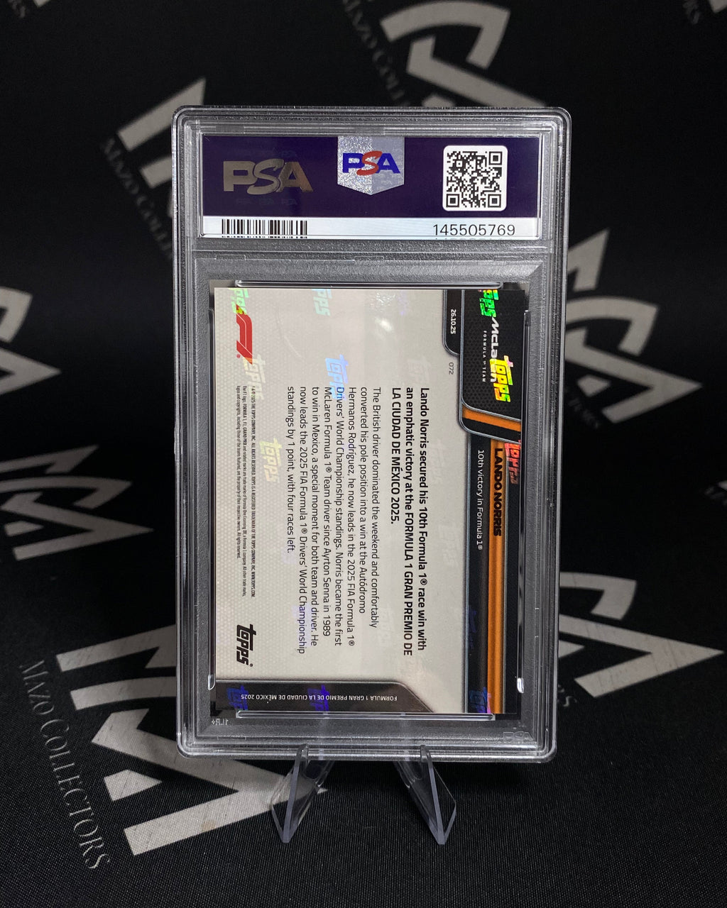 Lando Norris - PSA 9 Mint - Topps Now Formula 1 2025