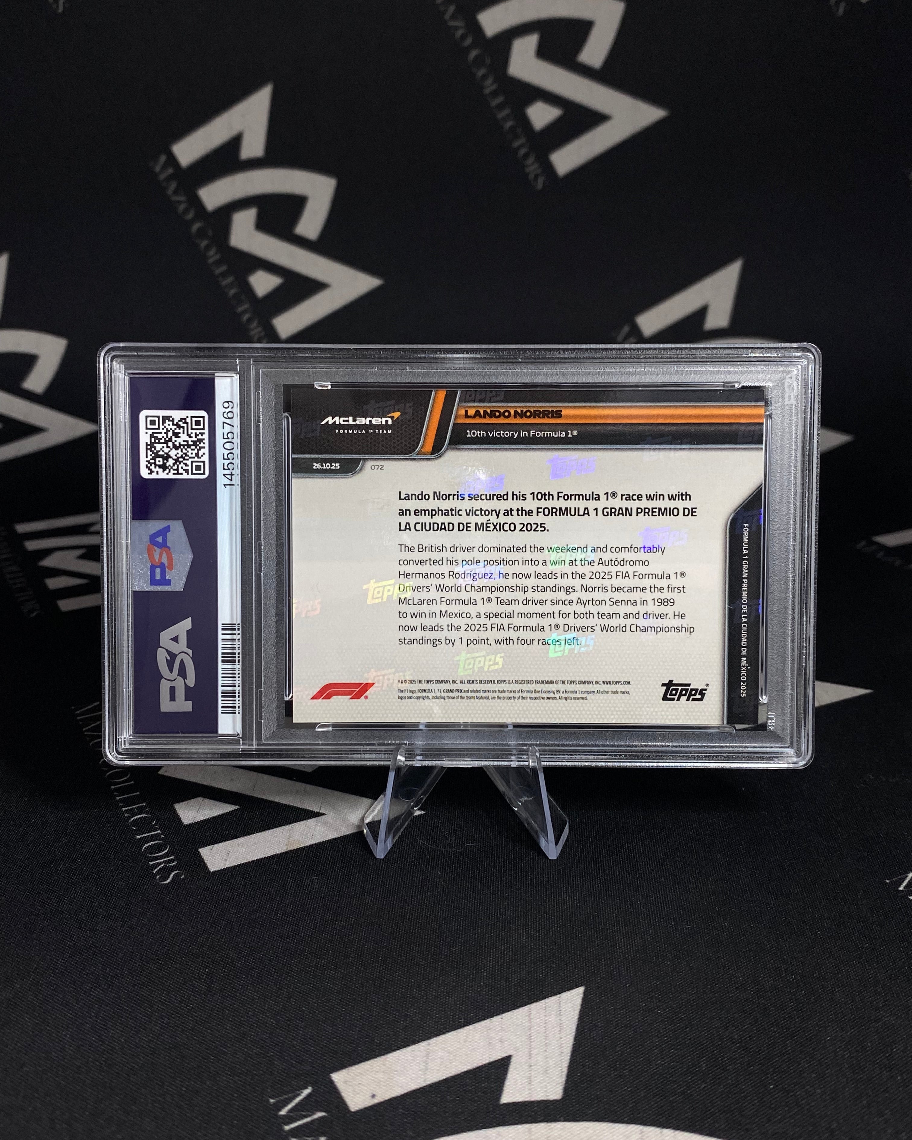 Lando Norris - PSA 9 Mint - Topps Now Formula 1 2025