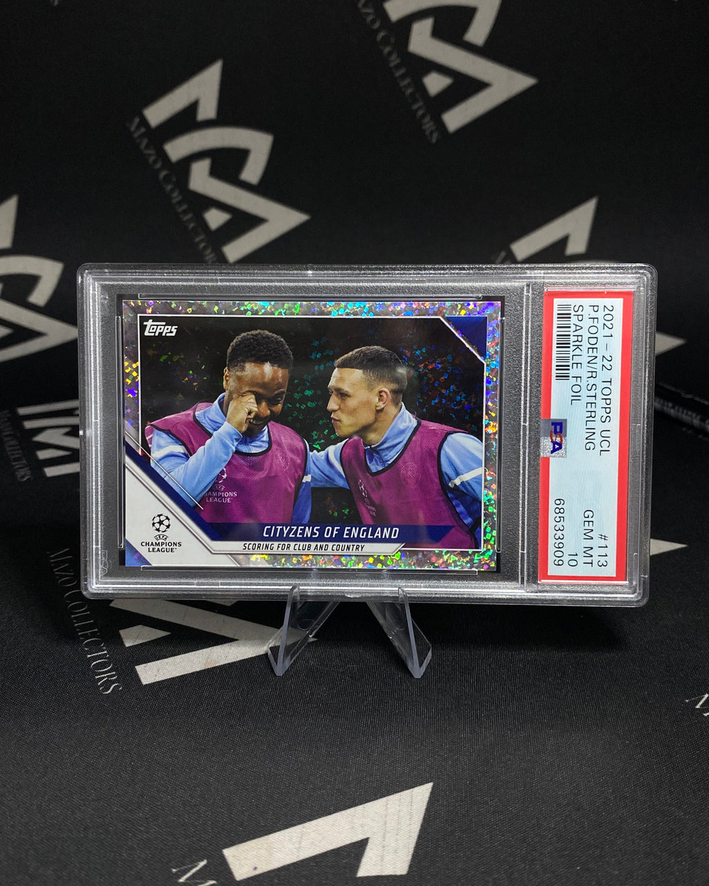 Foden & Sterling - PSA 10 Gem Mint - Topps UEFA Champions League 2021-22 - Sparkle Foil