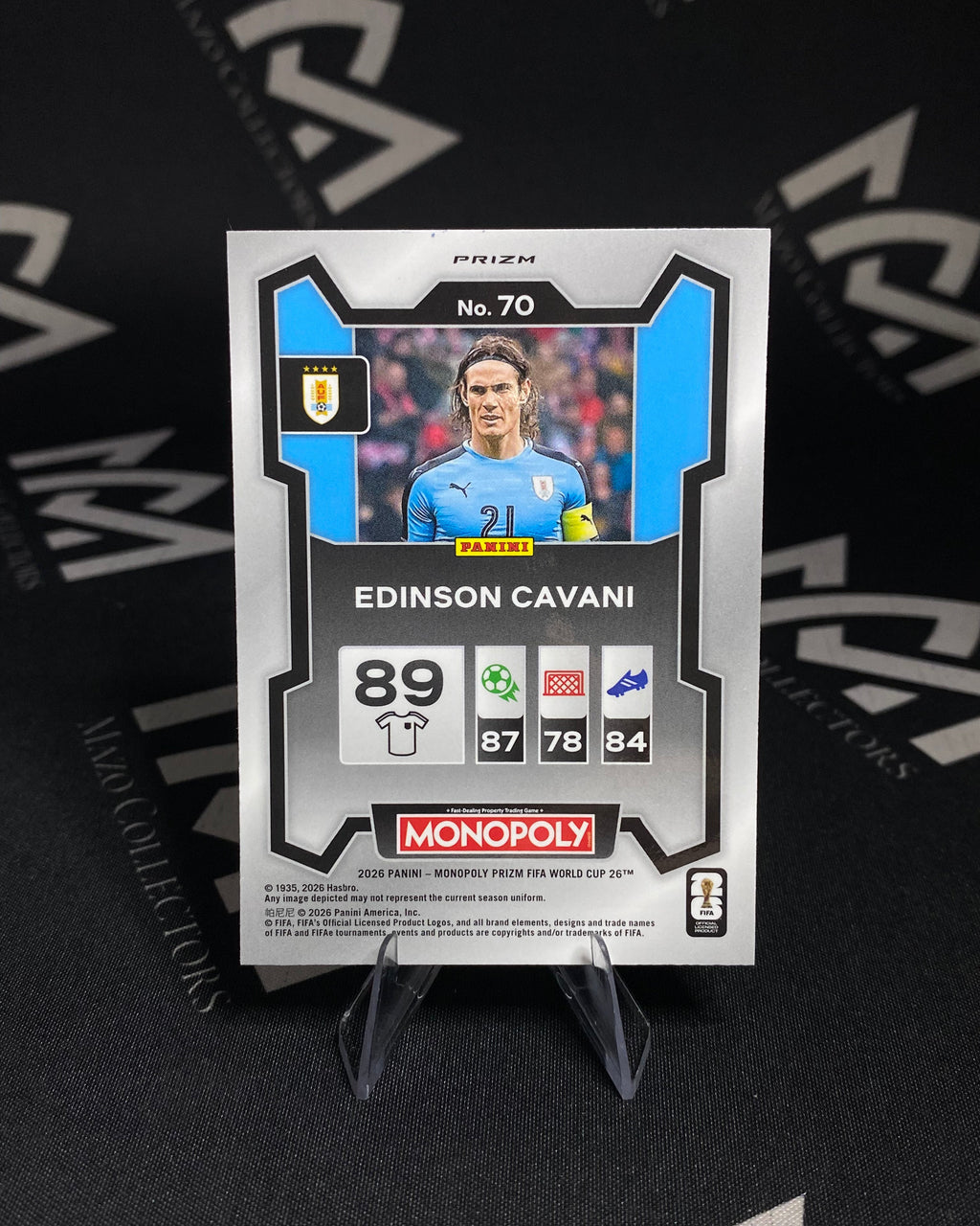 Edinson Cavani – Panini Prizm Monopoly Gold 2026 – Uruguay (Leer Descripcion)