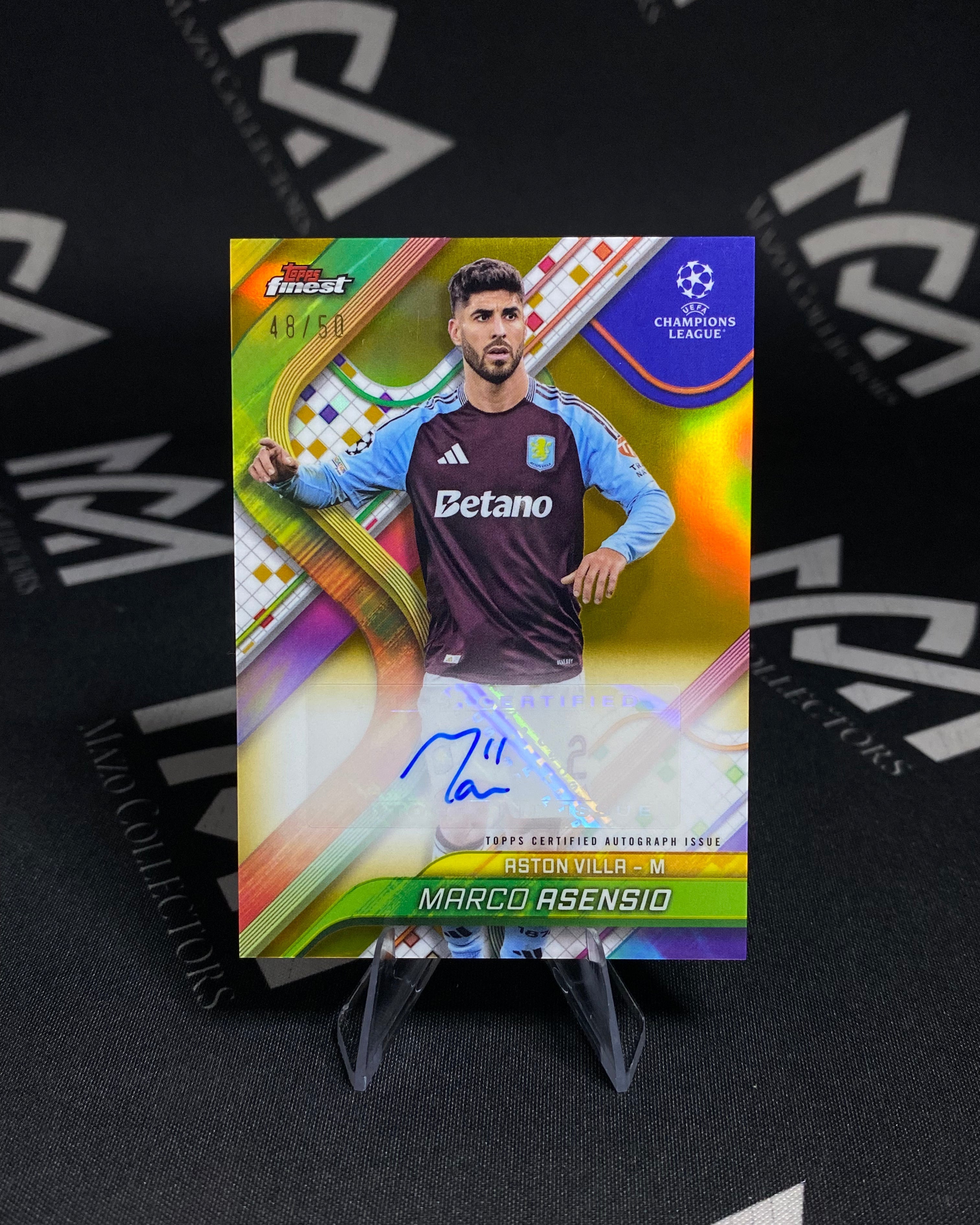 Marco Asensio – Autógrafo 48/50 – Topps Finest UEFA Champions League 2024/25 (Leer Descripcion)