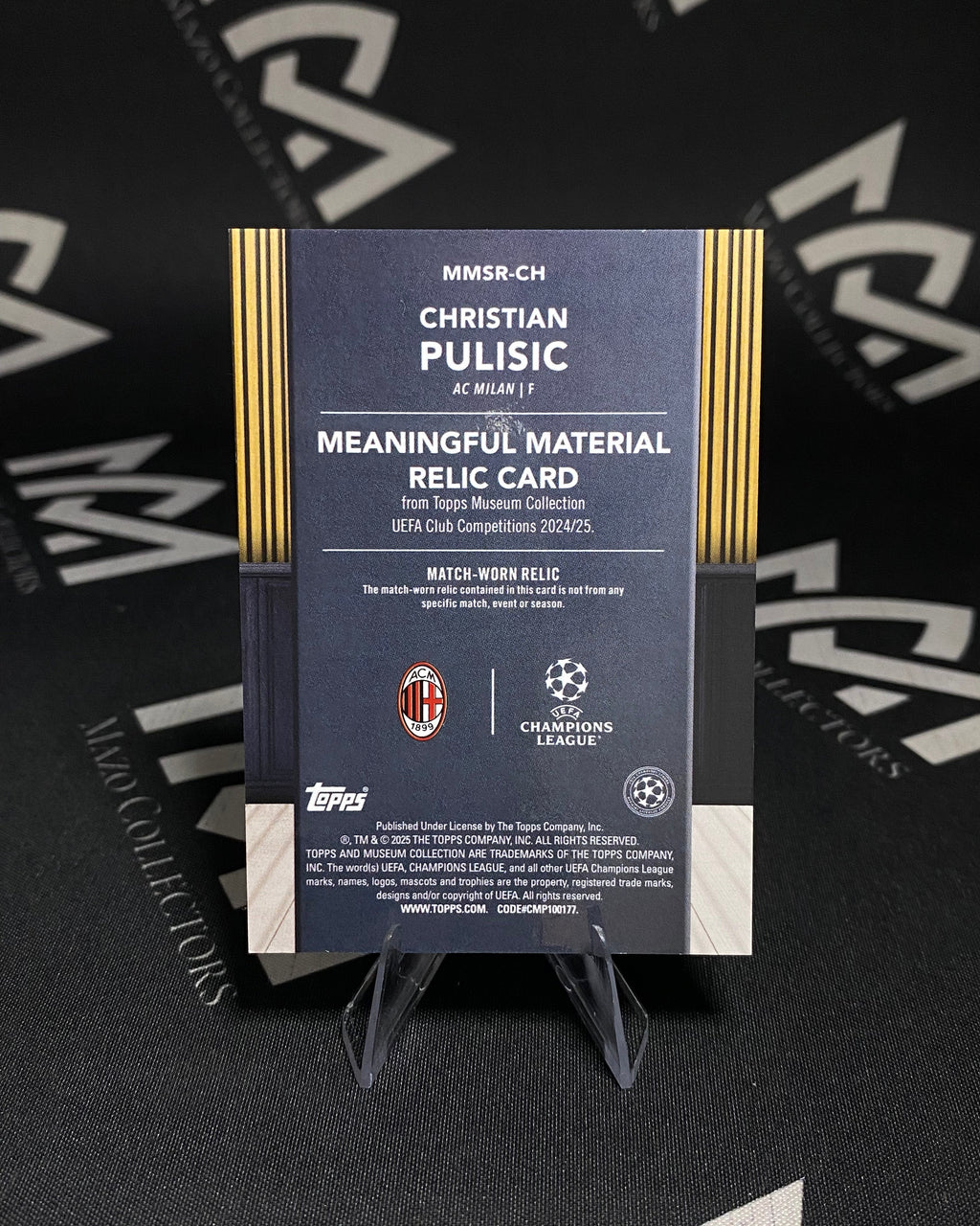 Christian Pulisic – Jersey Relic 122/150 – Topps Meaningful Materials 2025 – AC Milan