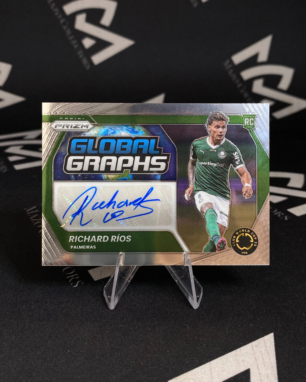 Richard Ríos - Autógrafo Palmeiras Rookie – Panini Prizm Global Graphs 2025