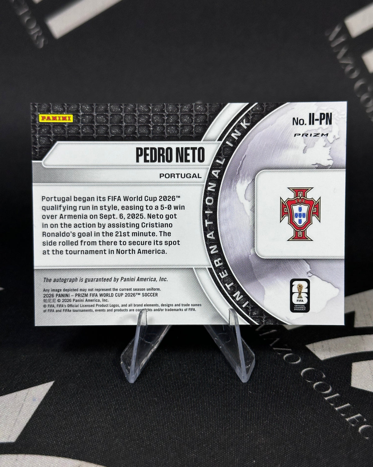 Pedro Neto – International Ink Autógrafo – Panini Prizm FIFA World Cup 2026