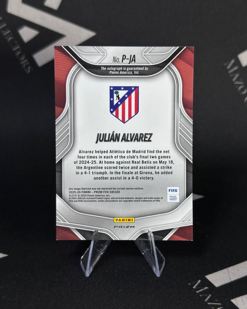 Julian Álvarez – Penmanship Autógrafo – Panini Prizm FIFA 2025/26