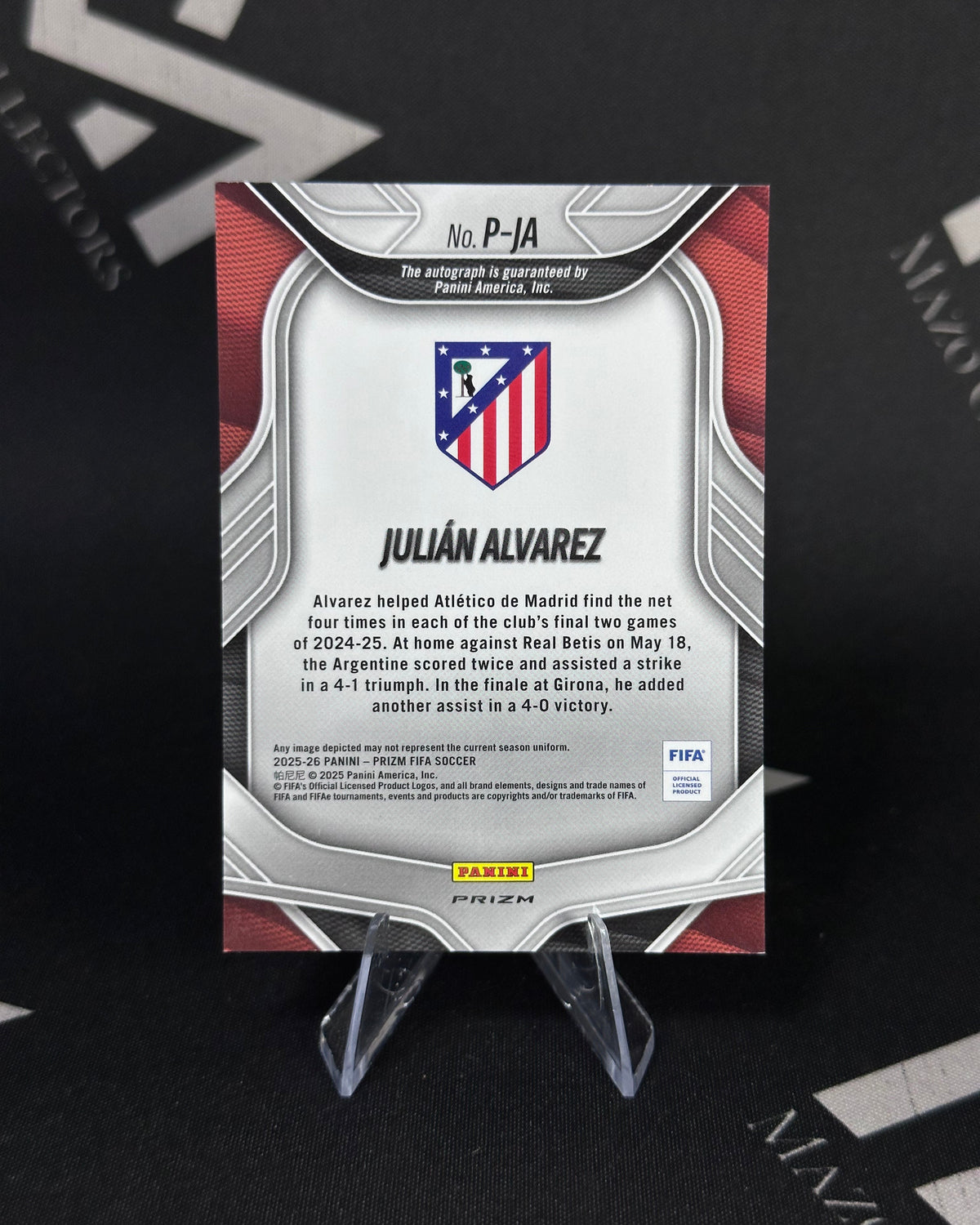 Julian Álvarez – Penmanship Autógrafo – Panini Prizm FIFA 2025/26