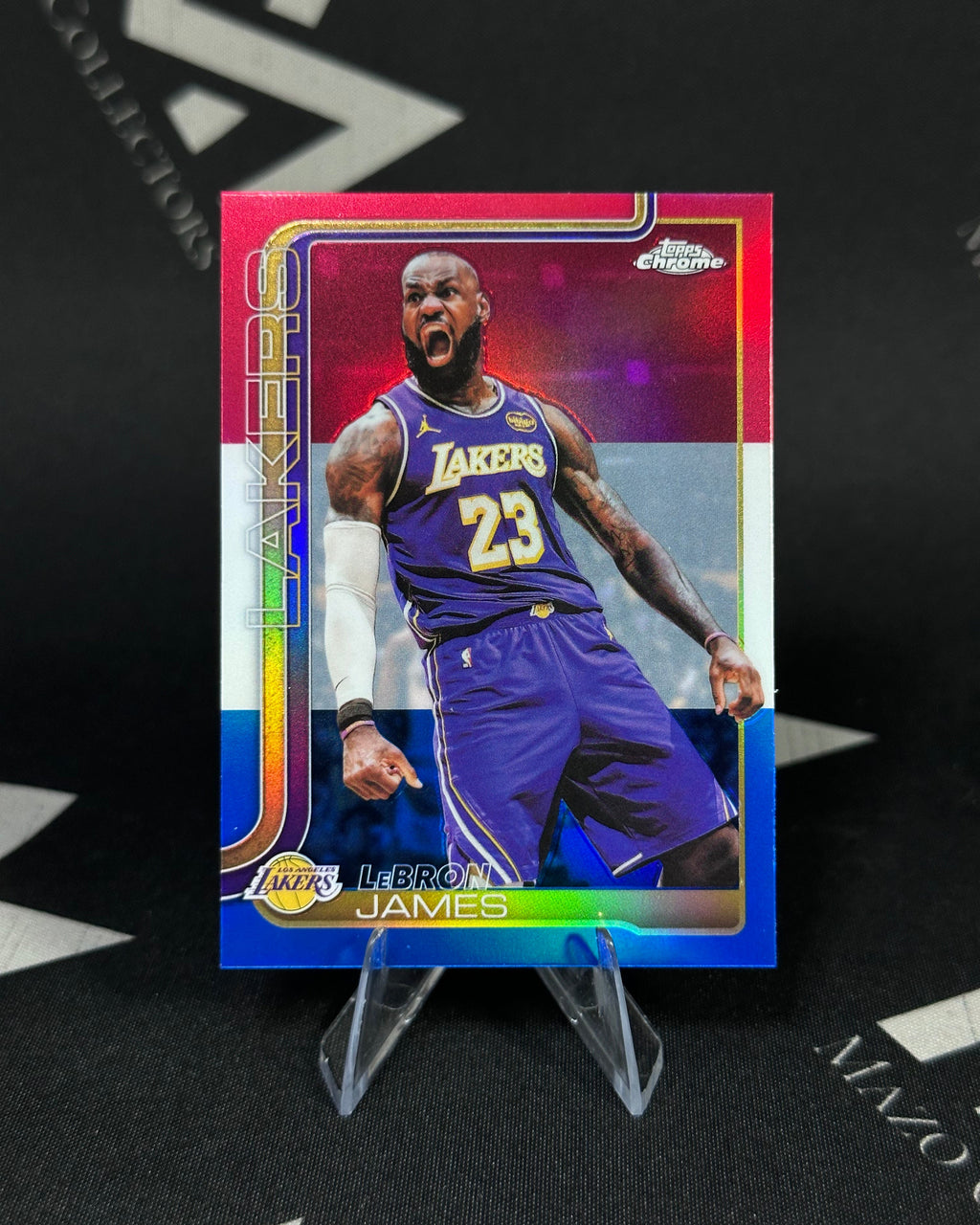 LeBron James – Red White & Blue Refractor Lakers – Topps Chrome Basketball 2025/26