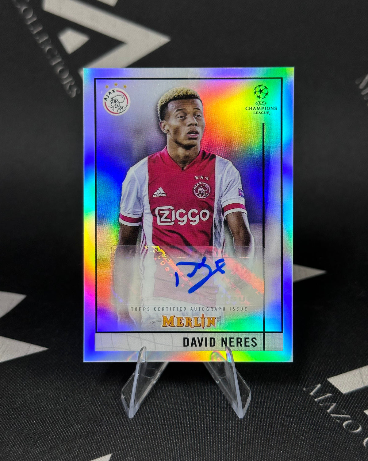 David Neres – Autógrafo Refractor – Topps Merlin UEFA Club Competitions 2020/21