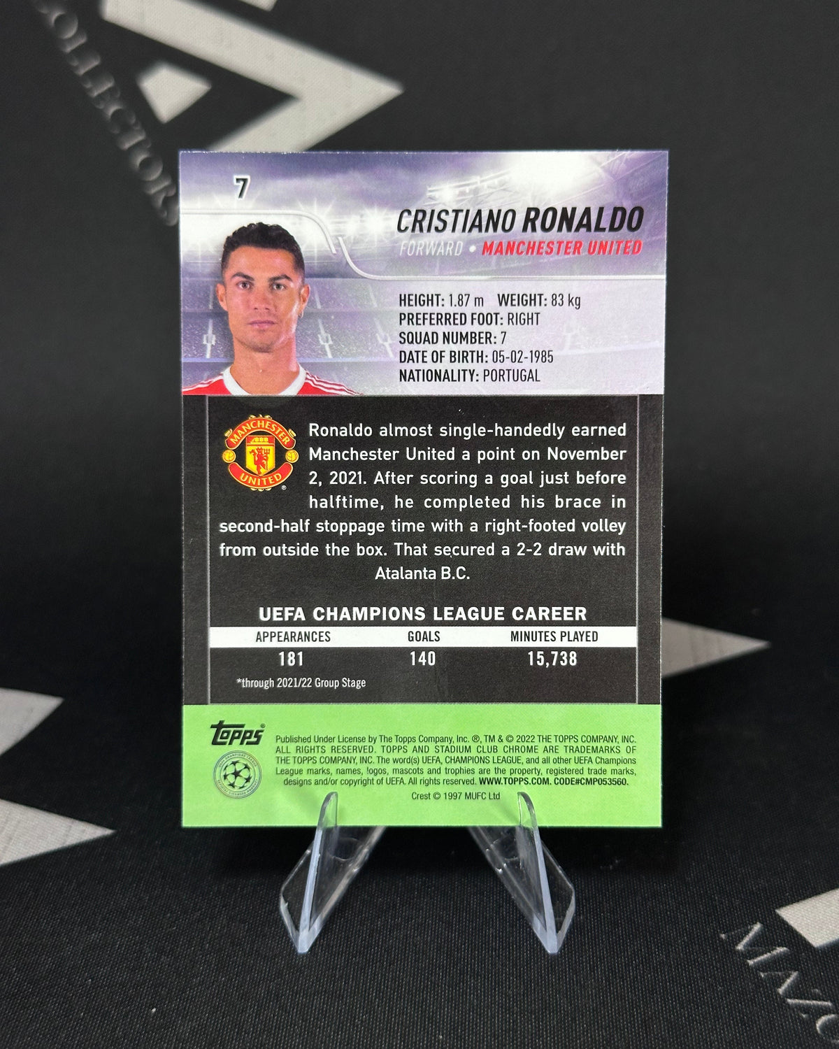 Cristiano Ronaldo – Stadium Club Chrome – Topps UEFA Champions League 2022