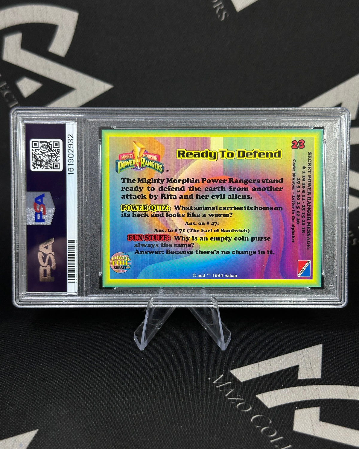 Power Rangers – Ready to Defend – Hobby Power Foil – CAC Power Rangers 1994 – PSA 7