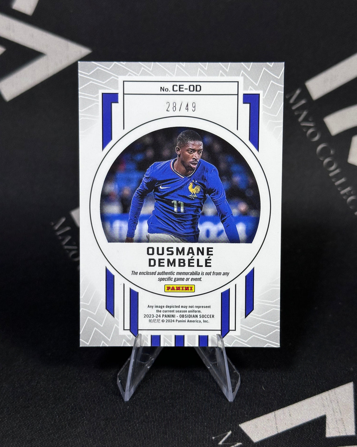 Ousmane Dembélé – Cutting Edge Doble Memorabilia 28/49 – Panini Obsidian Soccer 2023/24