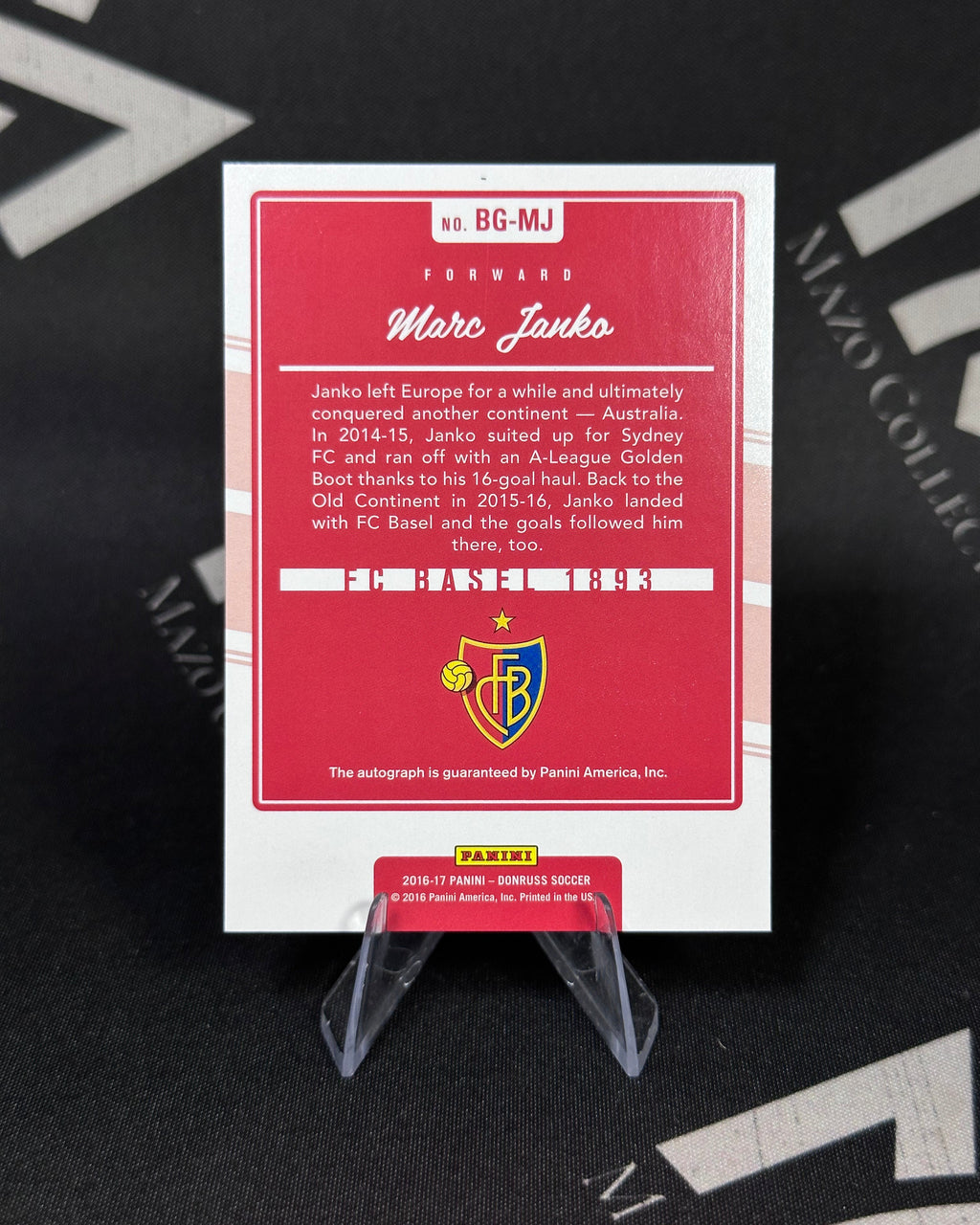 Marc Janko – The Beautiful Game Autógrafo – Panini Donruss Soccer 2016/17