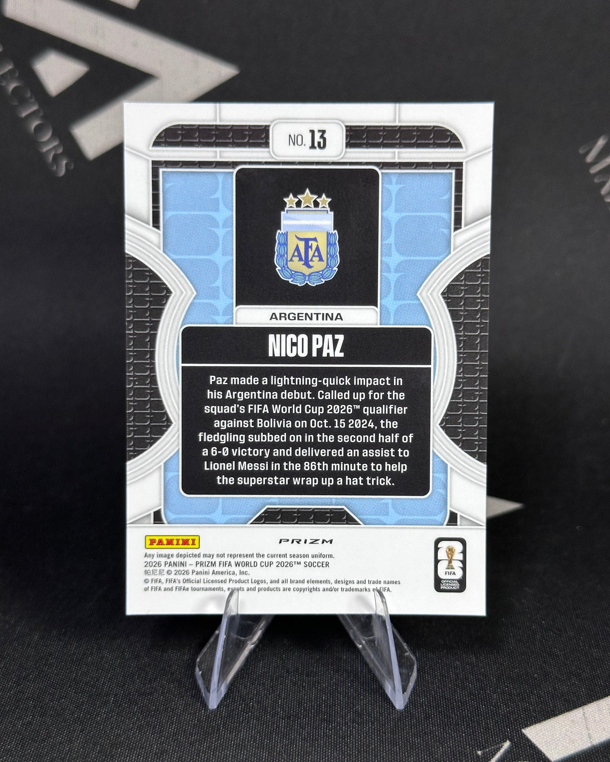 Nico Paz – Phenomenon – Panini Prizm FIFA World Cup 2026