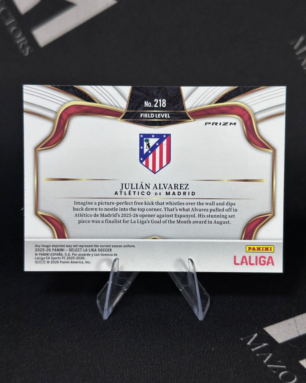 Julián Álvarez – Purple Mojo Prizm – Panini Select La Liga 2025/26