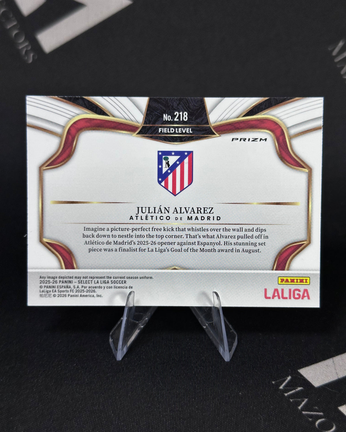 Julián Álvarez – Purple Mojo Prizm – Panini Select La Liga 2025/26